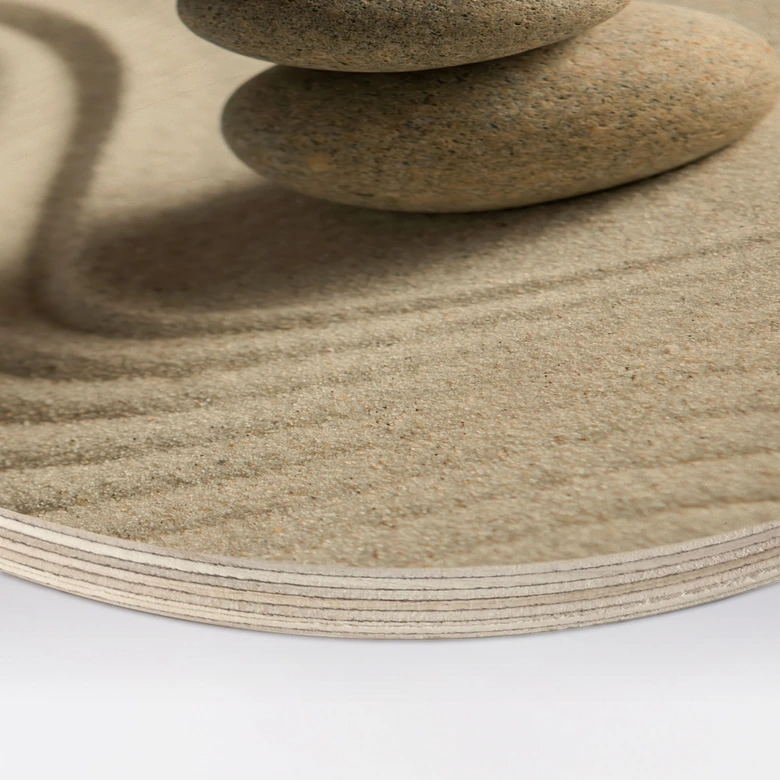 Holzbild Stone in Sand 2 - Rund 