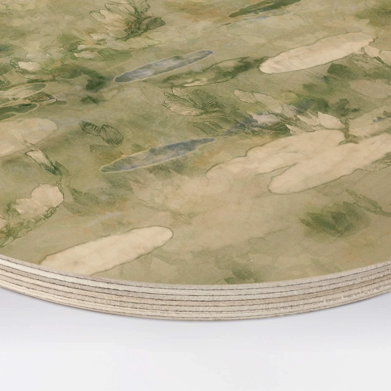 Holzbild Talen - Der Seerosenteich - Rund 