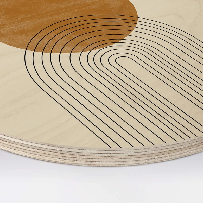 Holzbild The Miuus Studio - Abstract Flow - Rund 