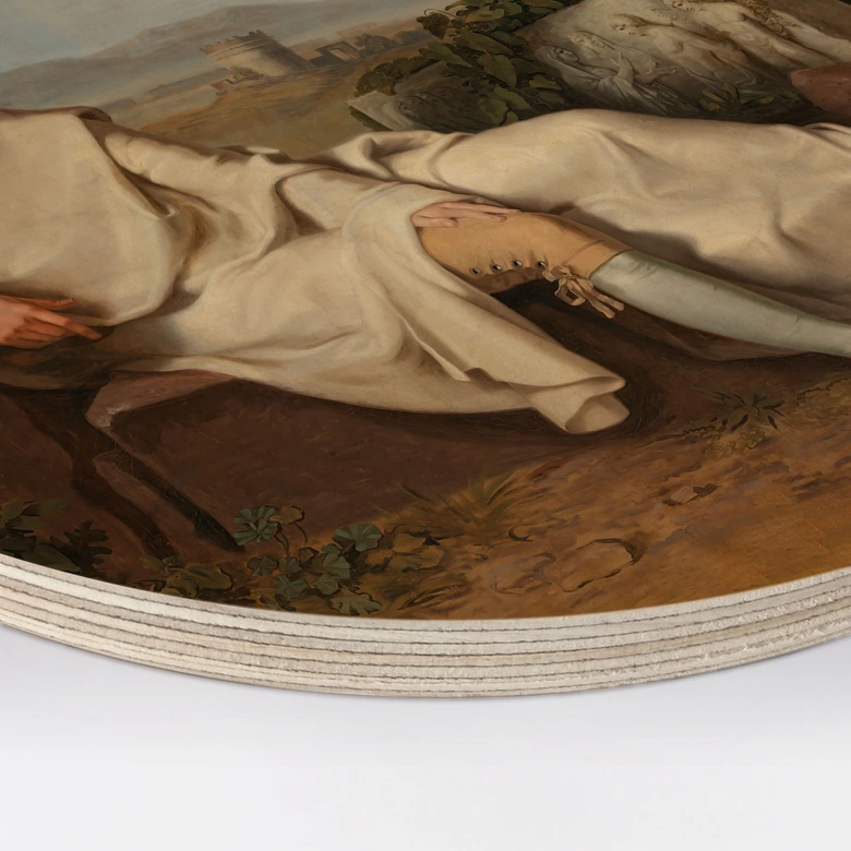 Holzbild Tischbein - Goethe in der römischen Campagna - Rund 