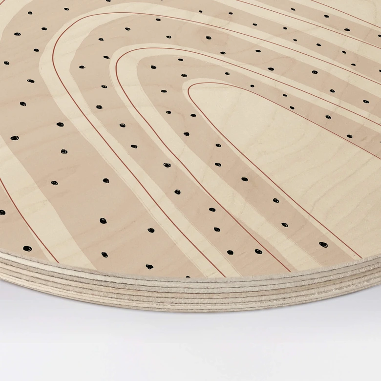 Cuadro de madera uplusmestudio - Arco iris con lunares - Redondo 