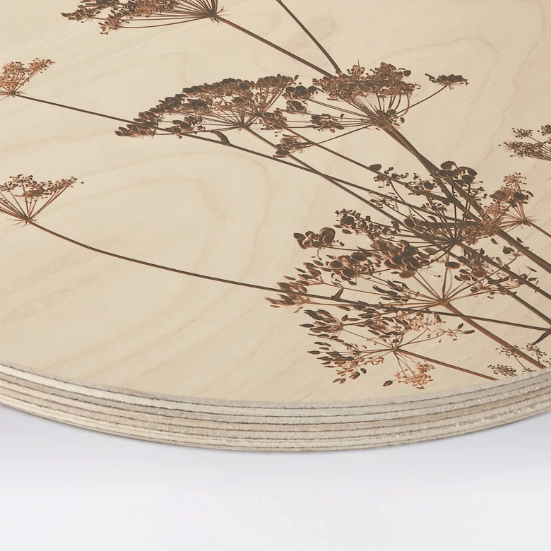 Stampa su legno - Erba tondo 