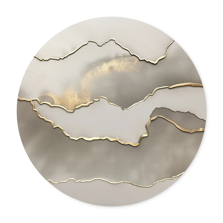 Poster Abstract landschap met metallic kleuren - Alma 