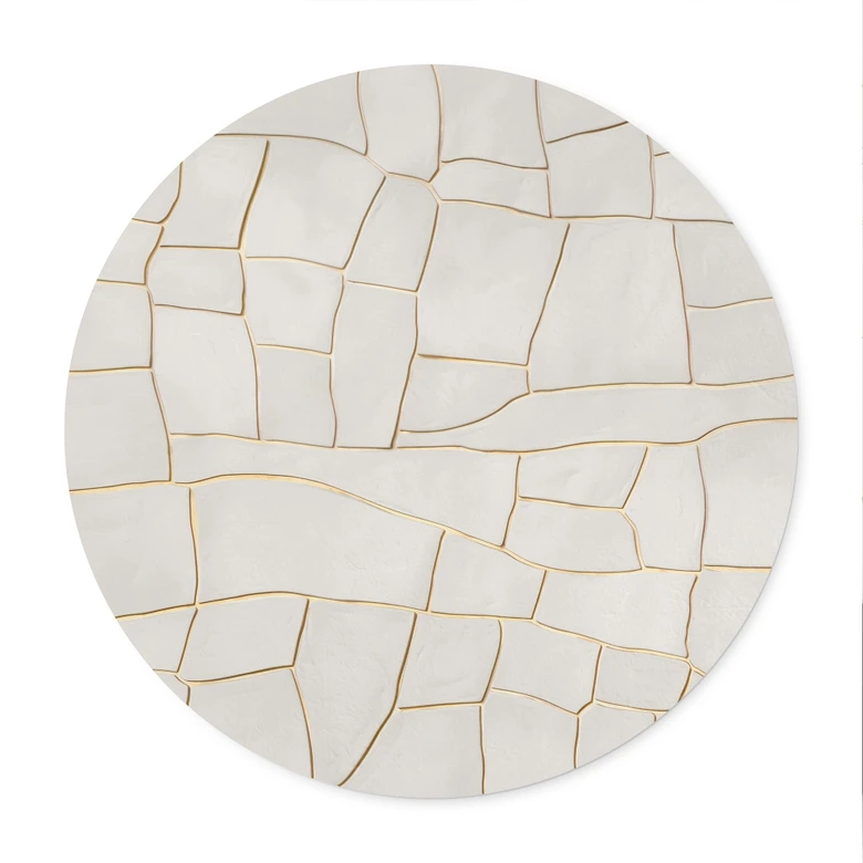 Poster Motif de déchirure abstrait beige - Alma - Rond 