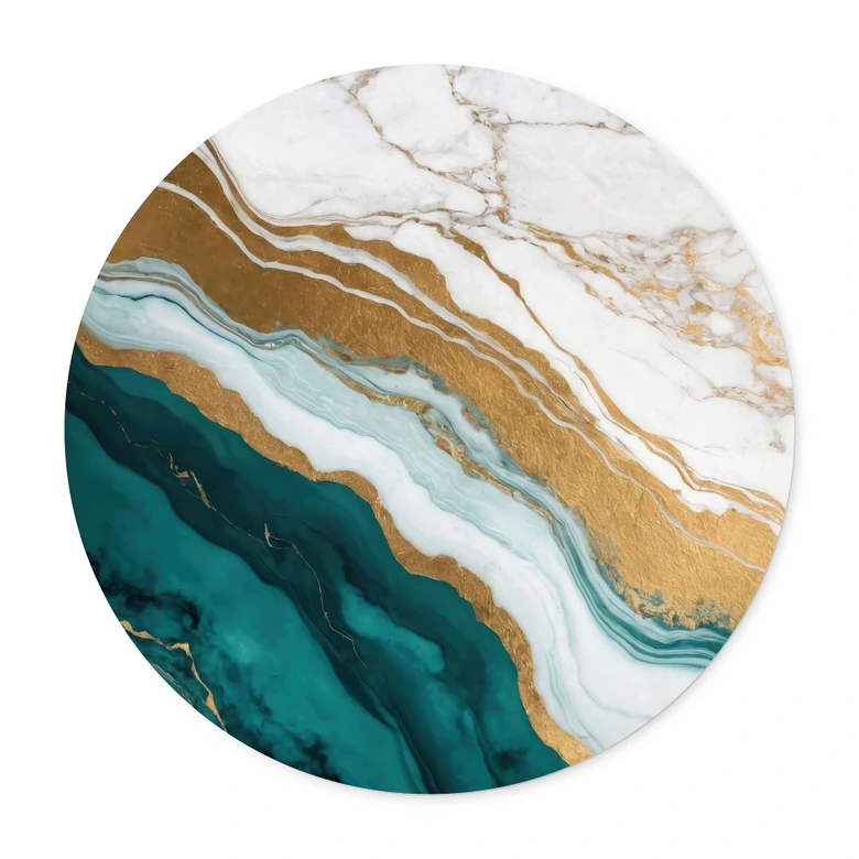 Póster Río de mármol de oro y jade - Taller Alpenglow - Redondo 