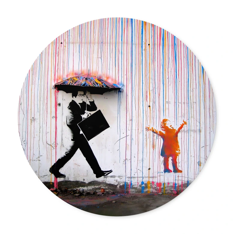 Poster Banksy - Coloured Rain - Rund 