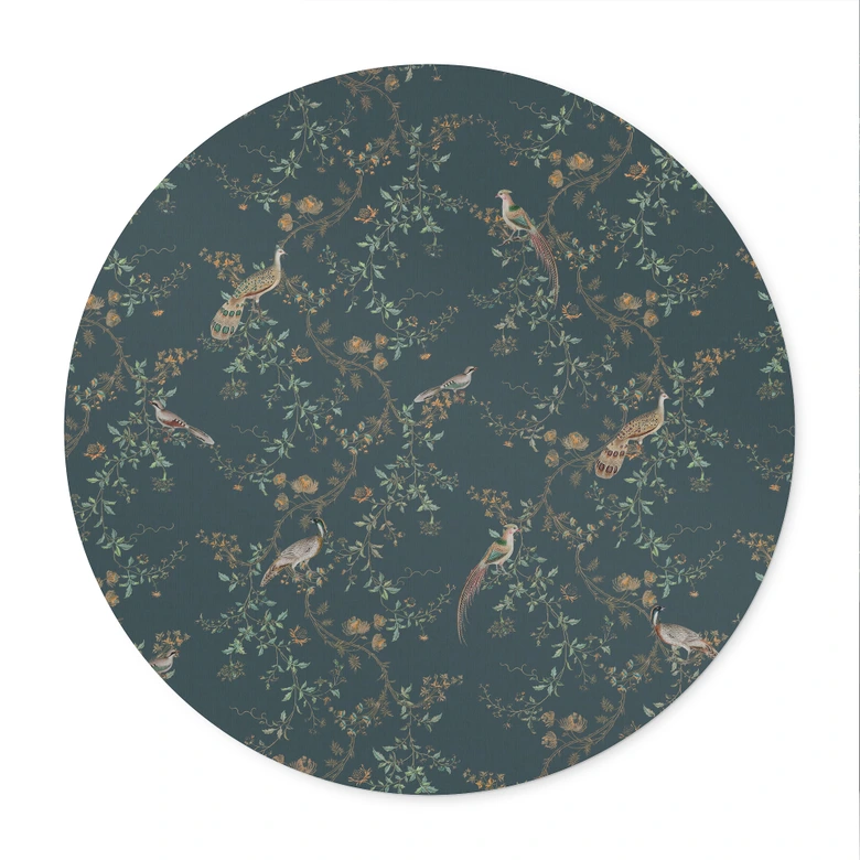 Plakat Egzotyczne ptaki w lesie - Bloomery Decor - Okrągły 