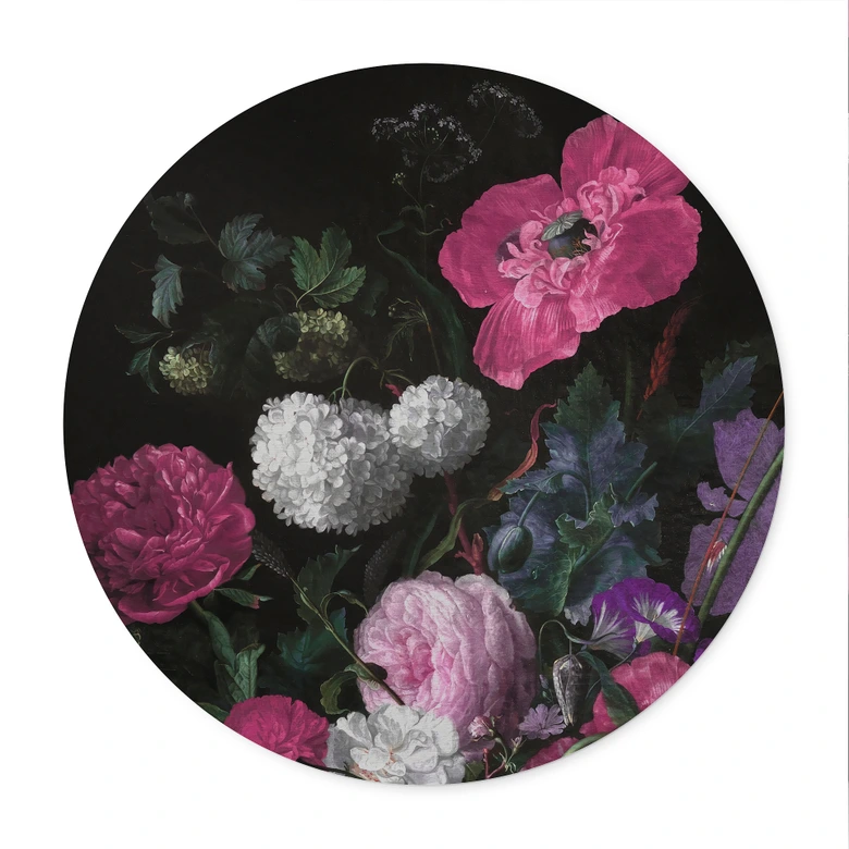 Poster Florales Bouquet im Mignon-Stil - Bloomery Decor - Rund 