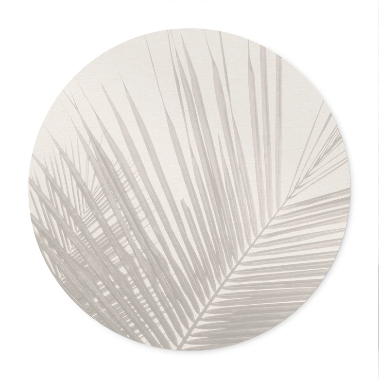 Poster Palmenblätter in Leinenoptik - Bloomery Decor - Rund 