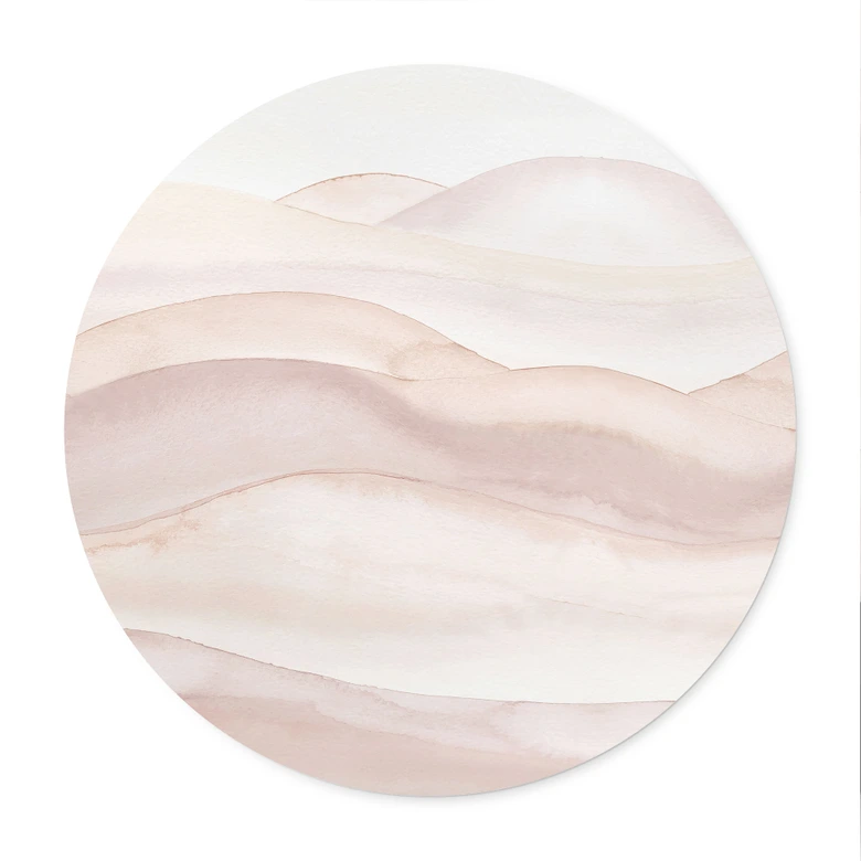 Poster Sanfte Hügel in Aquarell - Bloomery Decor - Rund 