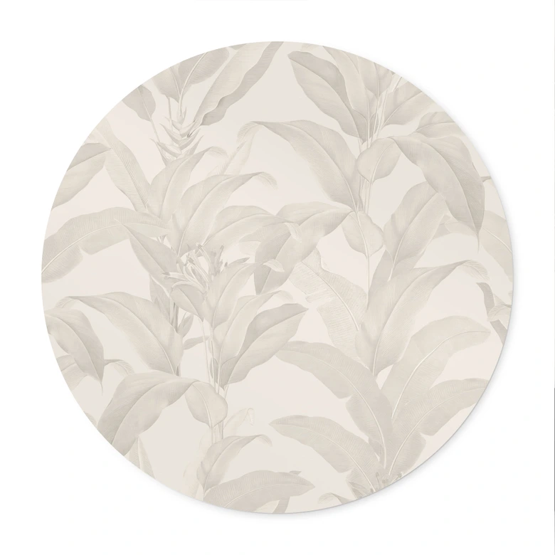 Plakat Urban Jungle Tropical Leaves Cream - Bloomery Decor - Rund 