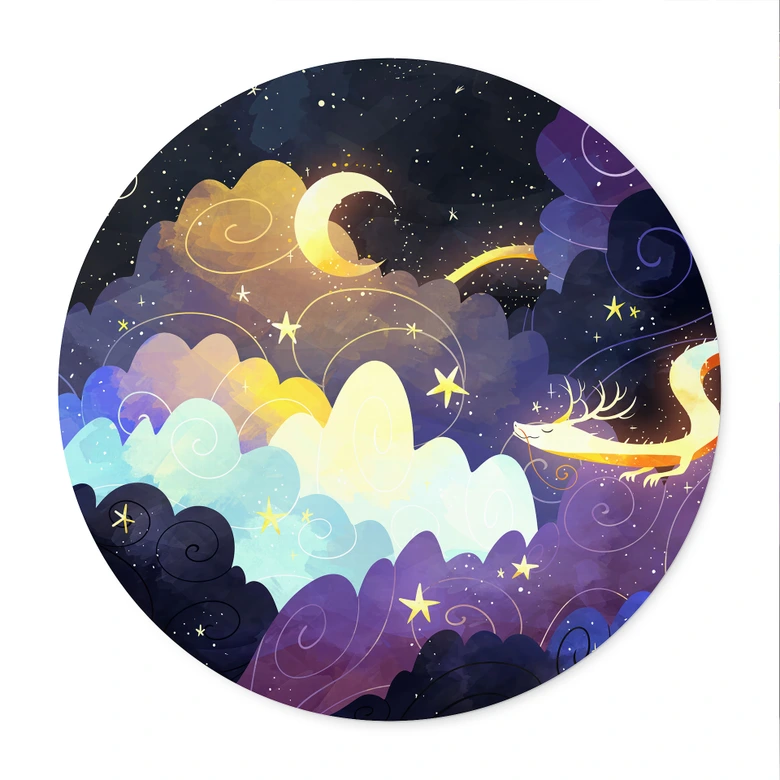Poster Kite flight through starry clouds - DigitalArtsi - Round 