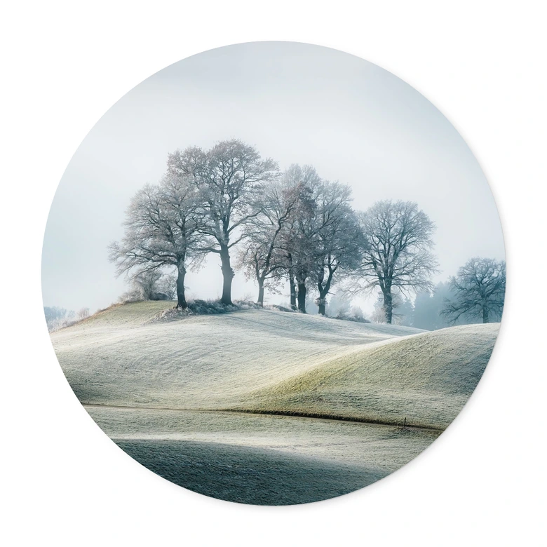 Poster Frostige Hügellandschaft - Eisenmann - Rund 