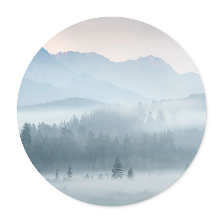 Poster Neblige Waldlandschaft im Herbst - Eisenmann - Rund 