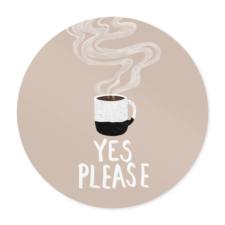 Póster Taza de café caliente por la mañana - EMELIEmaria - Redondo 