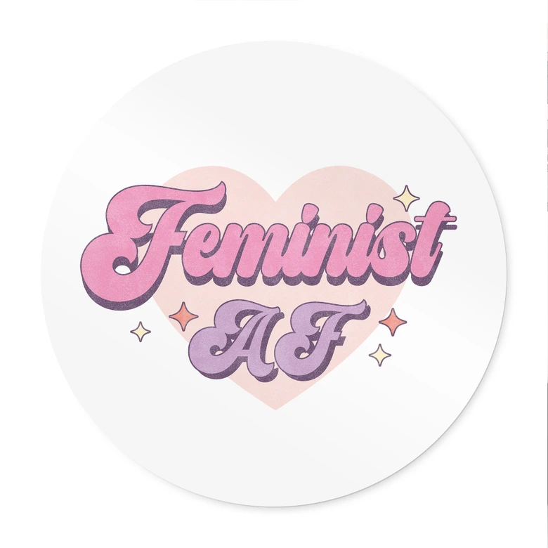 Poster Feminist AF Rosa Herz - Rund 