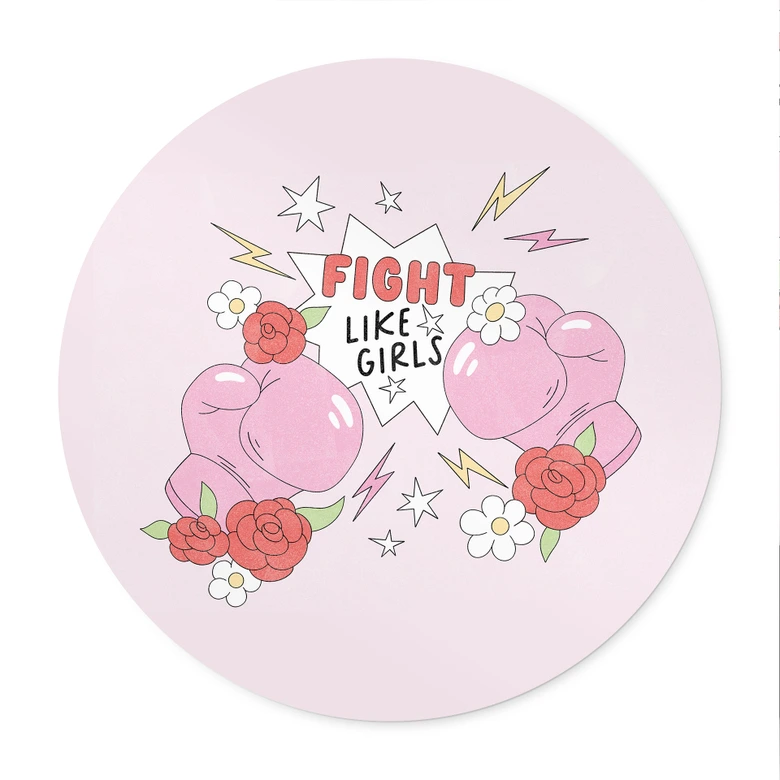Poster Fight Like Girls - Feminist Power - Rund 