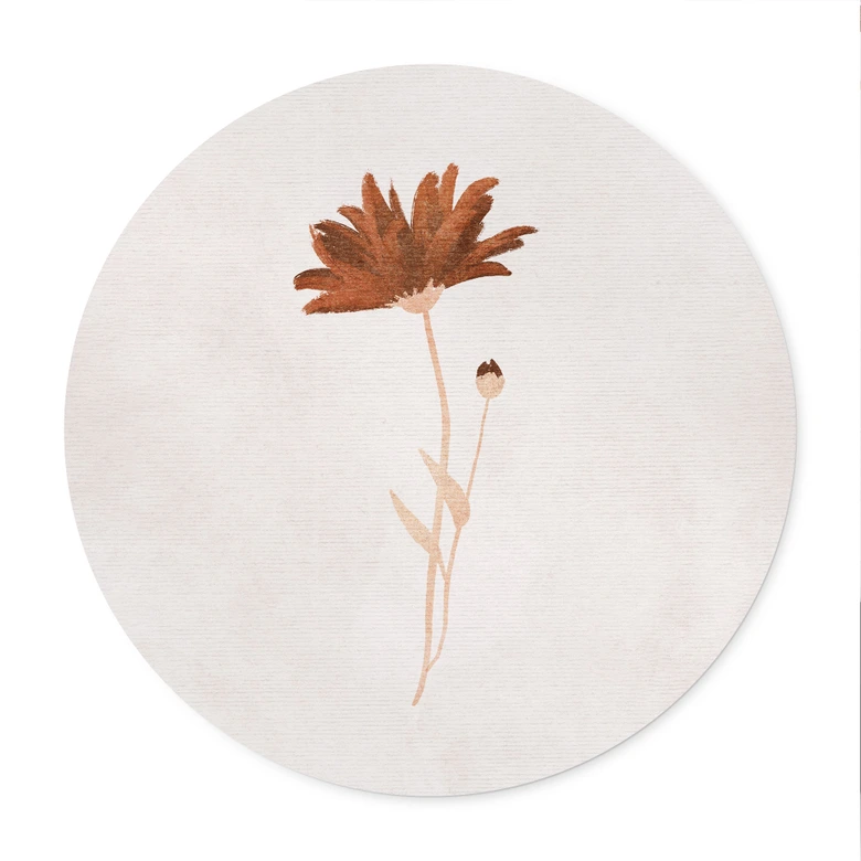 Poster Wildblume abstrakt - Goed Blauw - Rund 