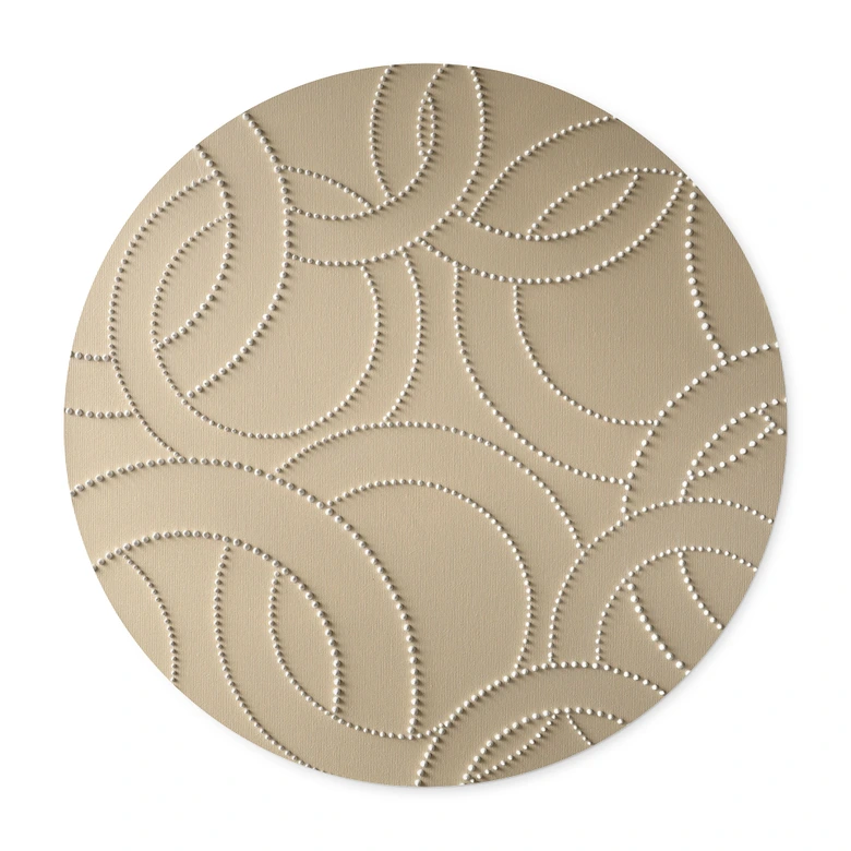 Poster Abstrakte Ringe beige - Grande - Rund 
