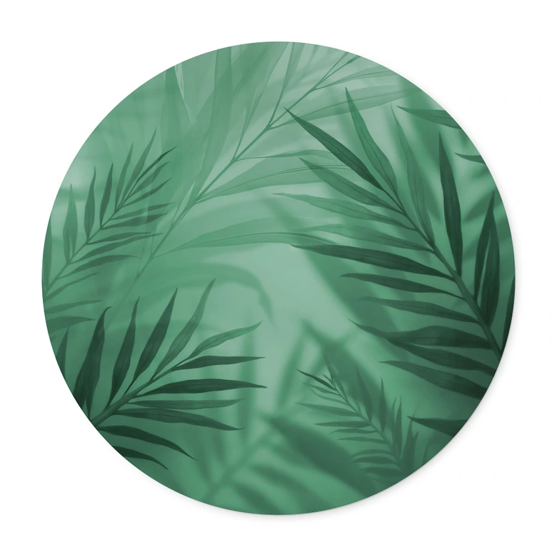 Poster met groene palmbladeren - Rond 
