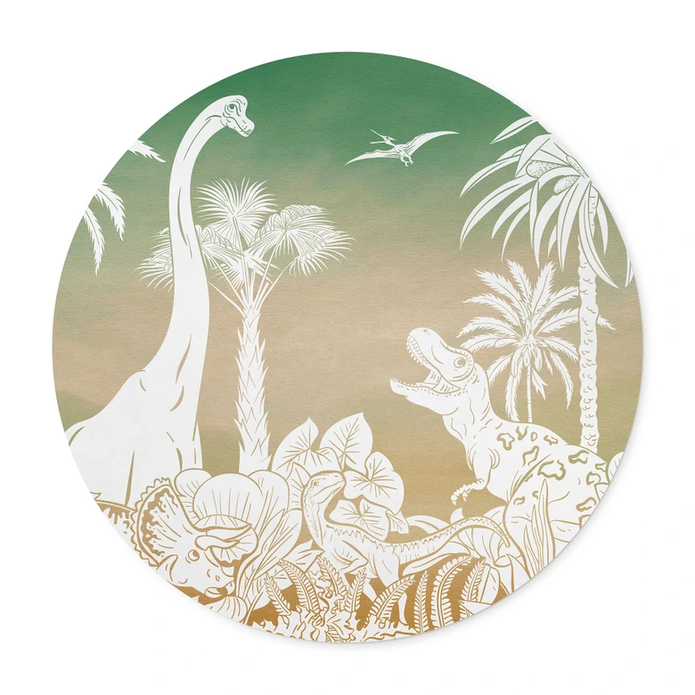 Poster Abenteuerreise zu den Dinosauriern - Ombre - Kikki Belle - Rund 