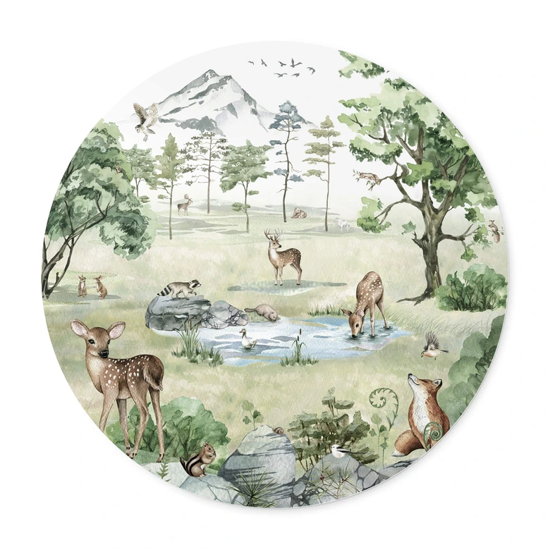 Poster Kikki Belle - Wald der Rehe - Rund 