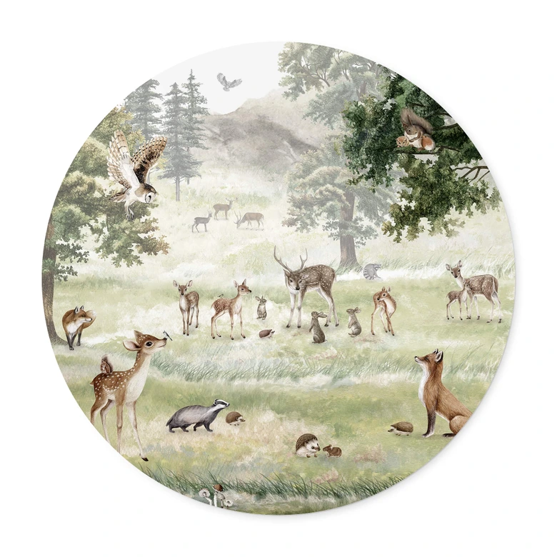 Plakat do pokoju dziecięcego Kikki Belle - Leśna zabawa - Okrągły 