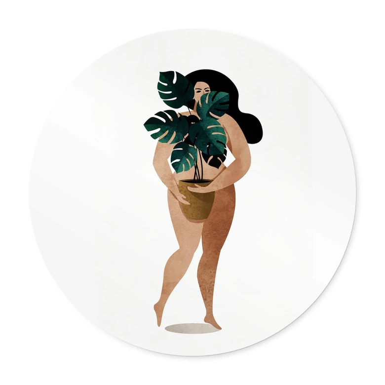 Póster Kubistika - La mujer desnuda - Redondo 