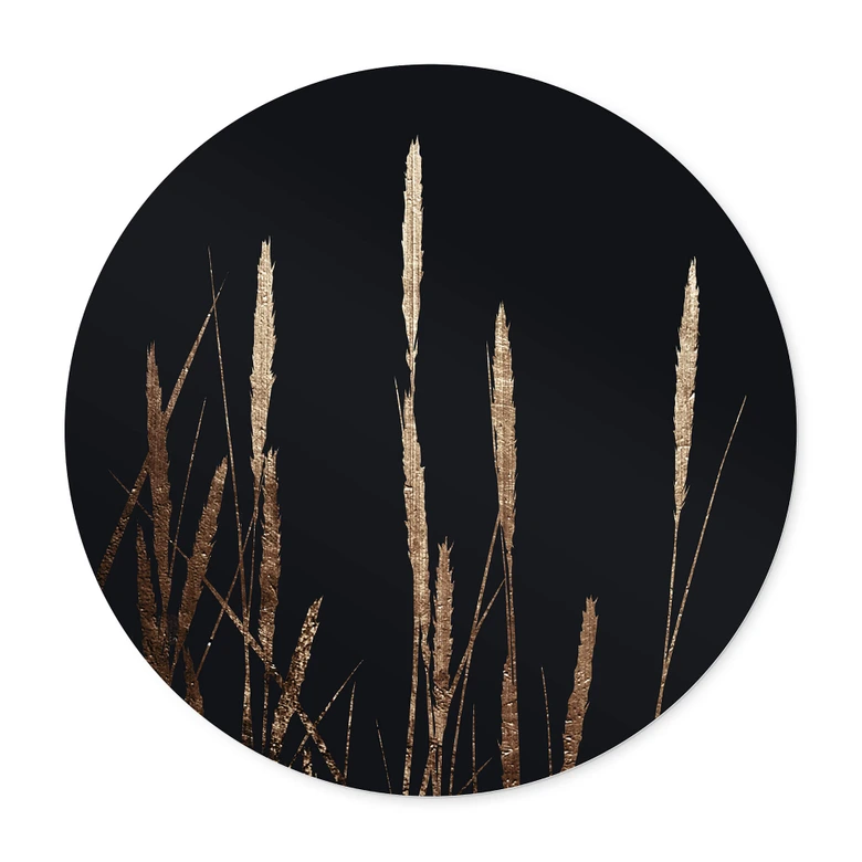 Poster Kubistika - Goldene Felder - Rund 