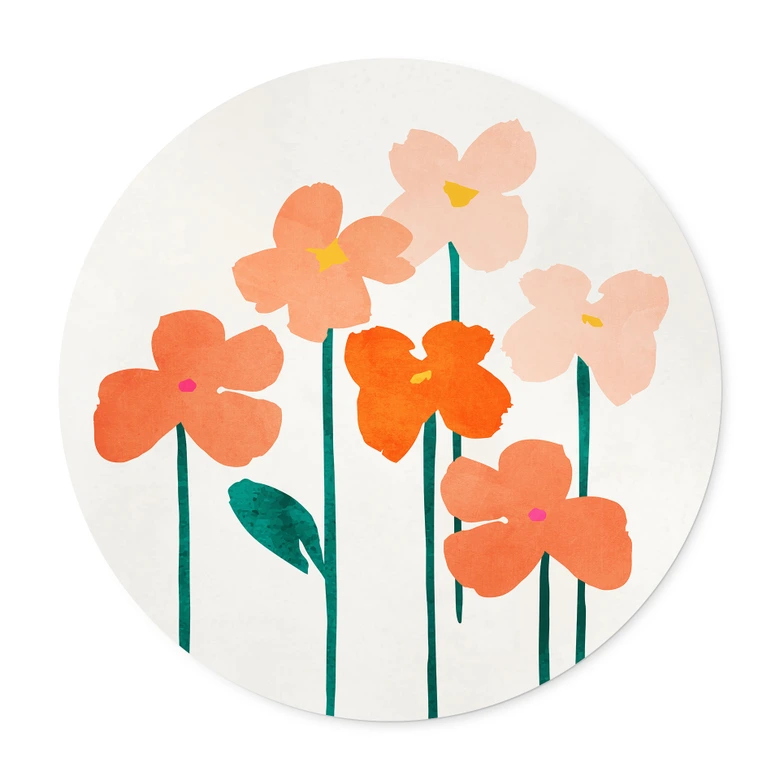 Plakat Små blomster i ferskenfarver - Kubistika 