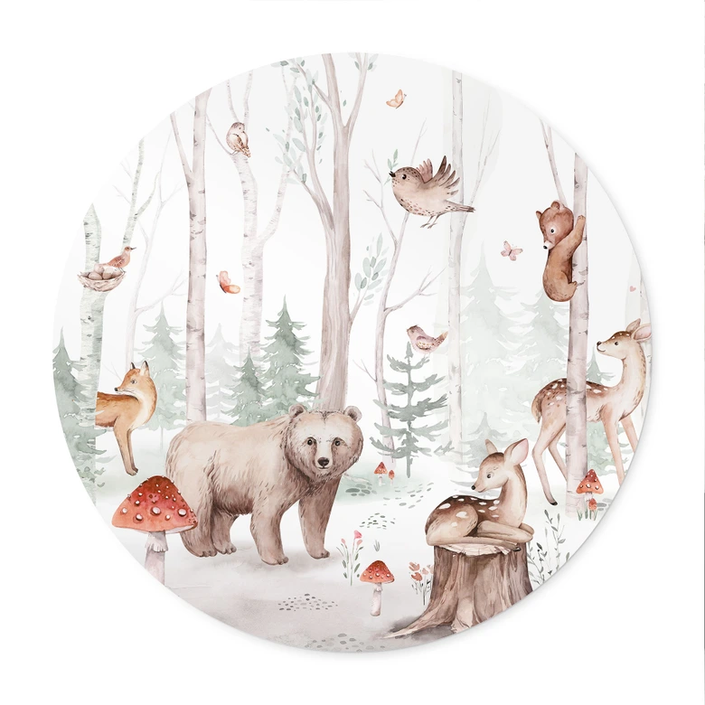 Poster Waldtiere im Herbst - Kvilis - Rund 