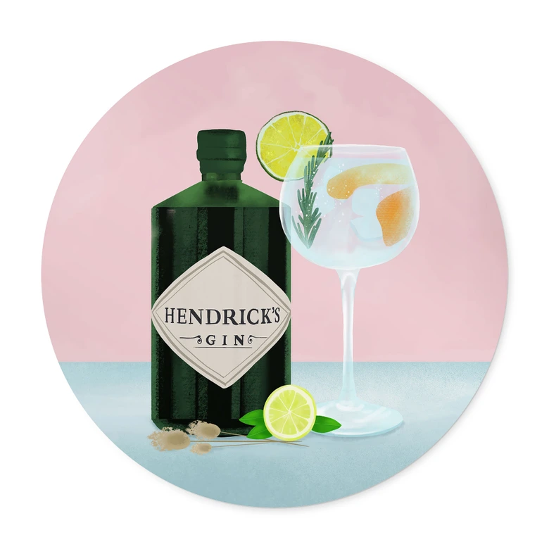 Poster Gin Tonic Cocktail - Lizde - Rund 