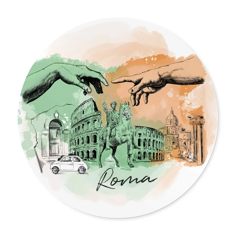 Poster Roma - Rund - Love your City 