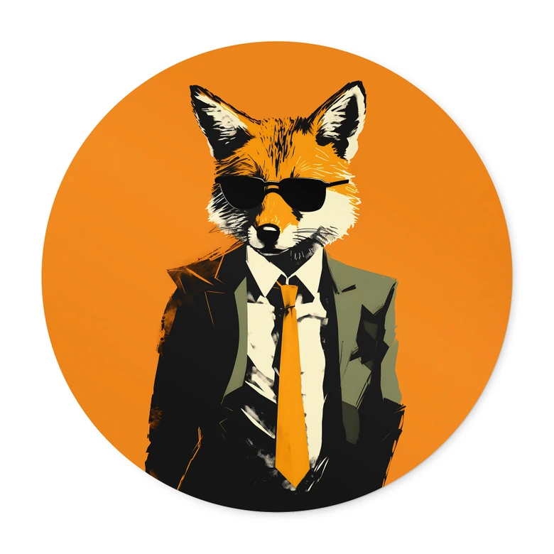 Poster Cool räv i kostym - Magnusson - Rund 