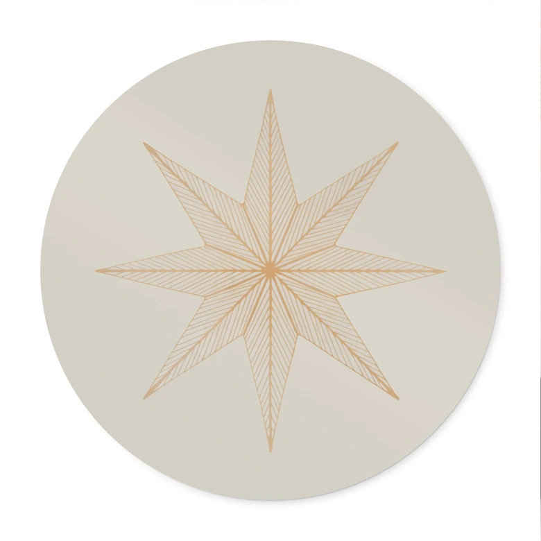 Poster Geometrische gouden ster - Magnusson - Rond 