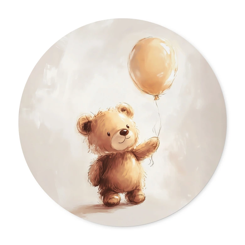 Poster Liten nallebjörn med ballong - Magnusson - Rund 