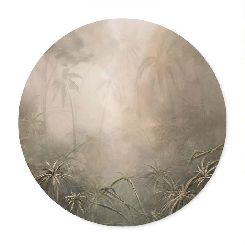 Poster Mystischer Regenwald im Nebel - Ms Tiff - Rund 