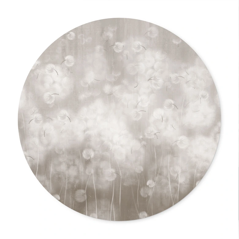 Poster Pusteblumen Traum in Beige - Ms Tiff - Rund 