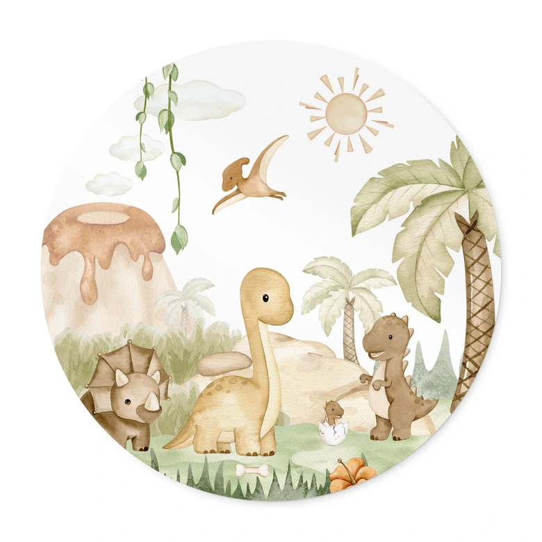 Kinderposter Kleine Dinos auf großer Entdeckungsreise - Oliver Robins - Rund 