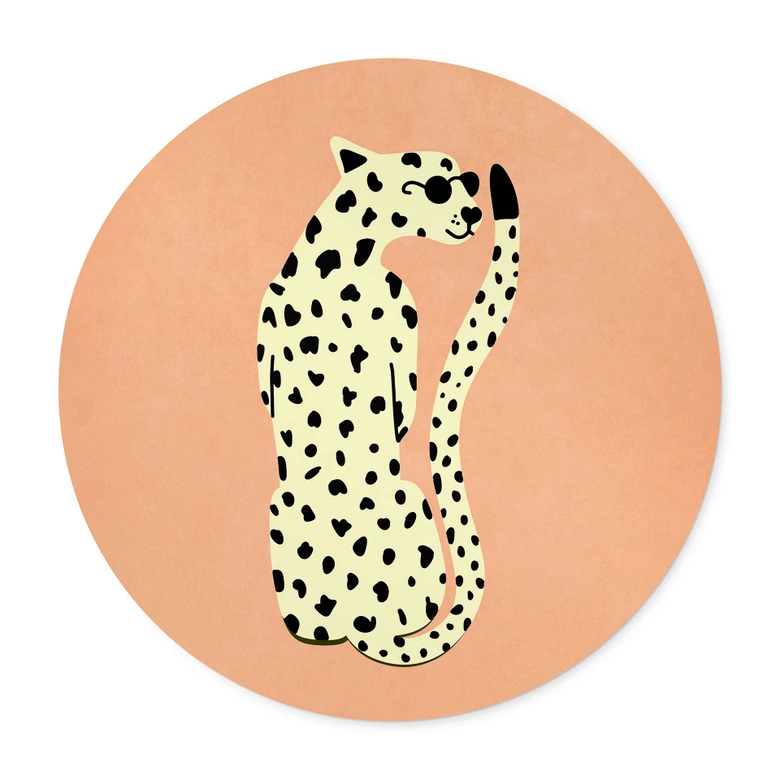 Poster Eleganter Gepard mit Sonnenbrille - Oltmanns - Rund 