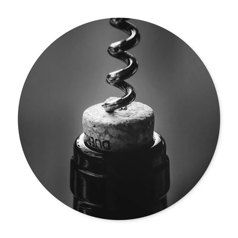 Poster Wijn met kurkentrekker - Pictufy Studio 