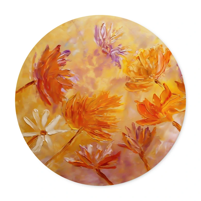 Poster Golden Flower Rush - Pomata - Rond 