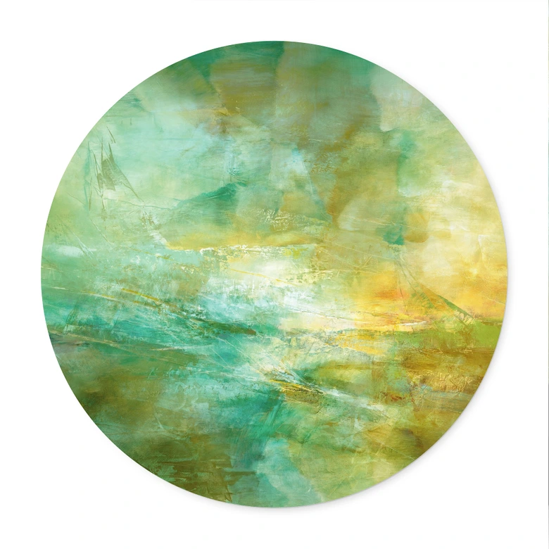 Poster med abstrakt horisont i limegrönt - Schmucker - Round 