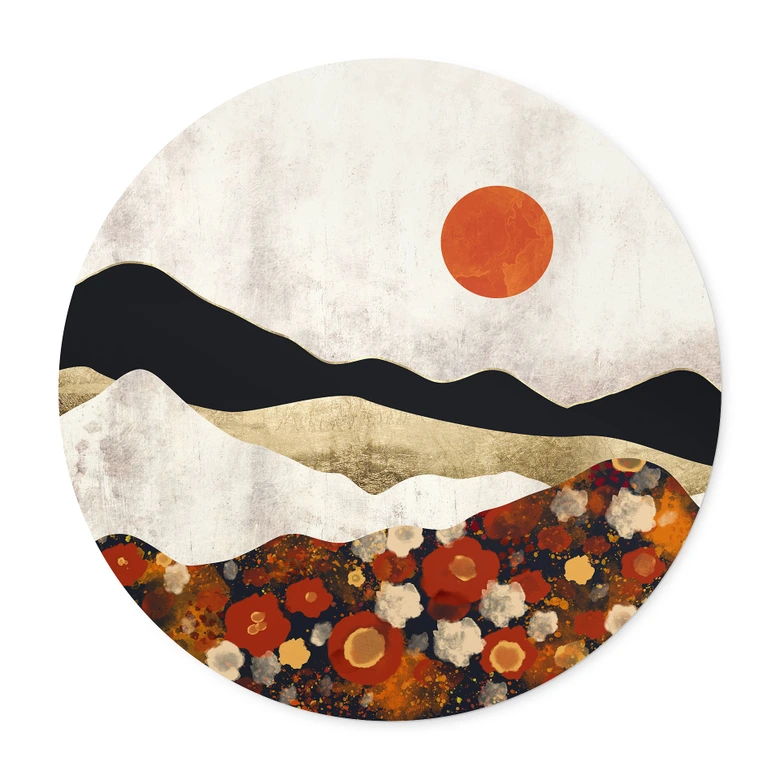 Poster Höstligt bergslandskap - SpaceFrog Designs - Rund 