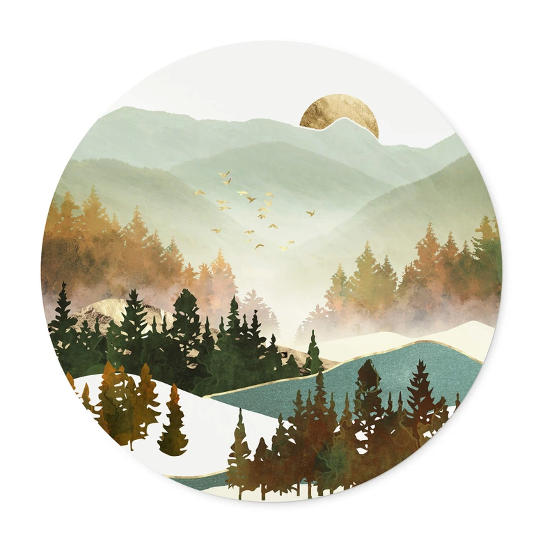 Plakat SpaceFrog Designs - Jesienny poranek - okrągły 