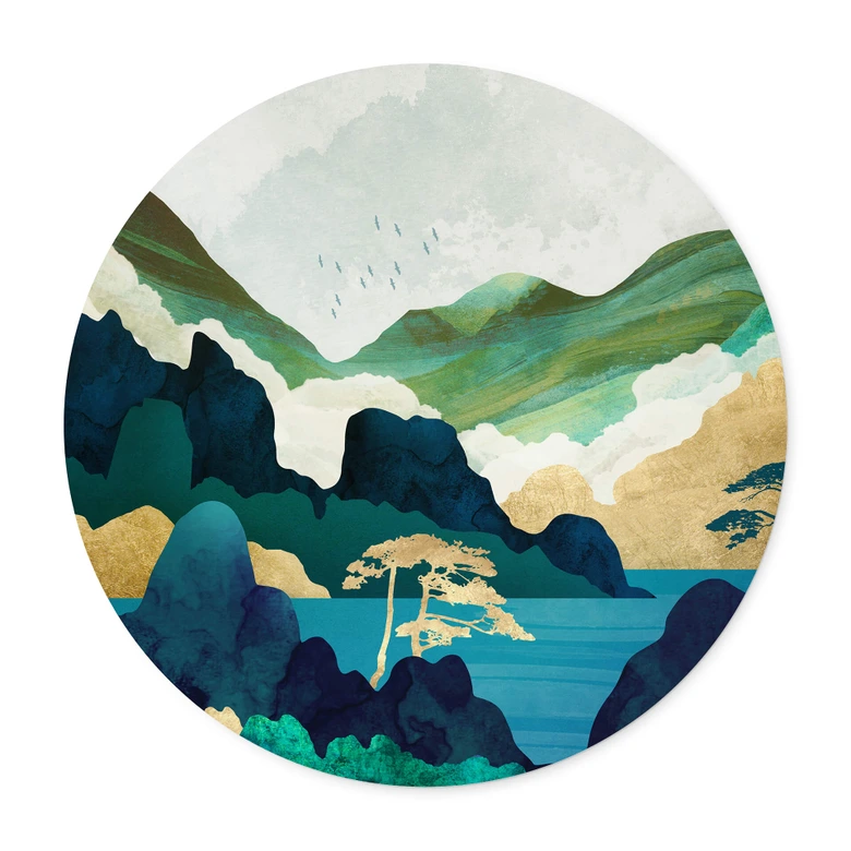 Poster SpaceFrog Designs - In den Bergen - Rund 