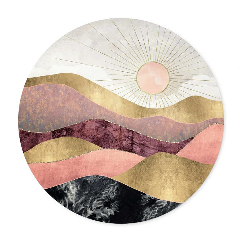 Poster SpaceFrog Designs - Rosa Sonne - Rund 
