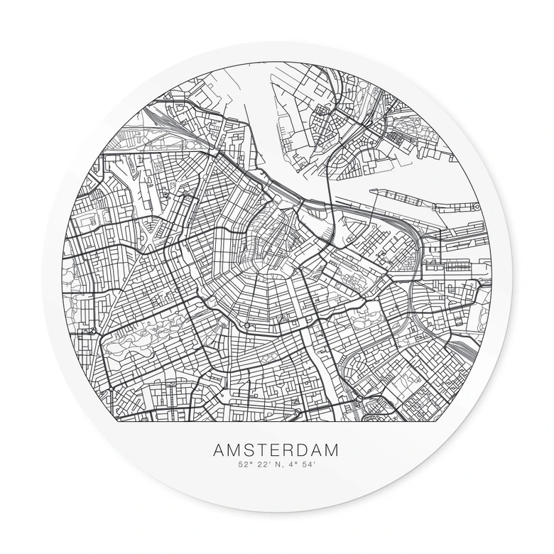 Poster Plan de la ville d'Amsterdam 