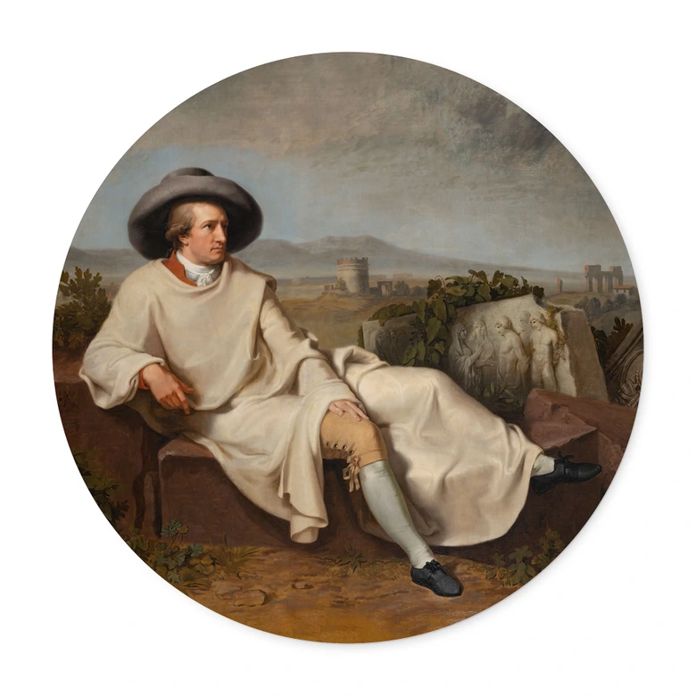 Poster Tischbein - Goethe i den romerska campagnan - Rund 