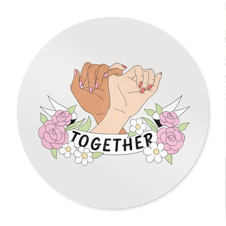 Poster Together Sisterhood Floral Hands - Round 